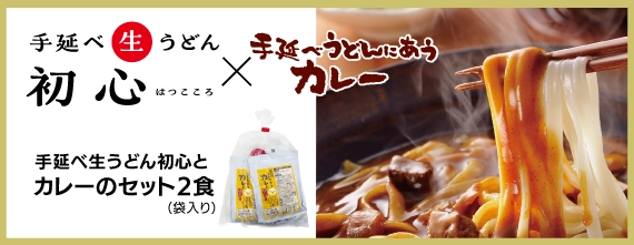 手延べ生うどん初心とカレーのセット